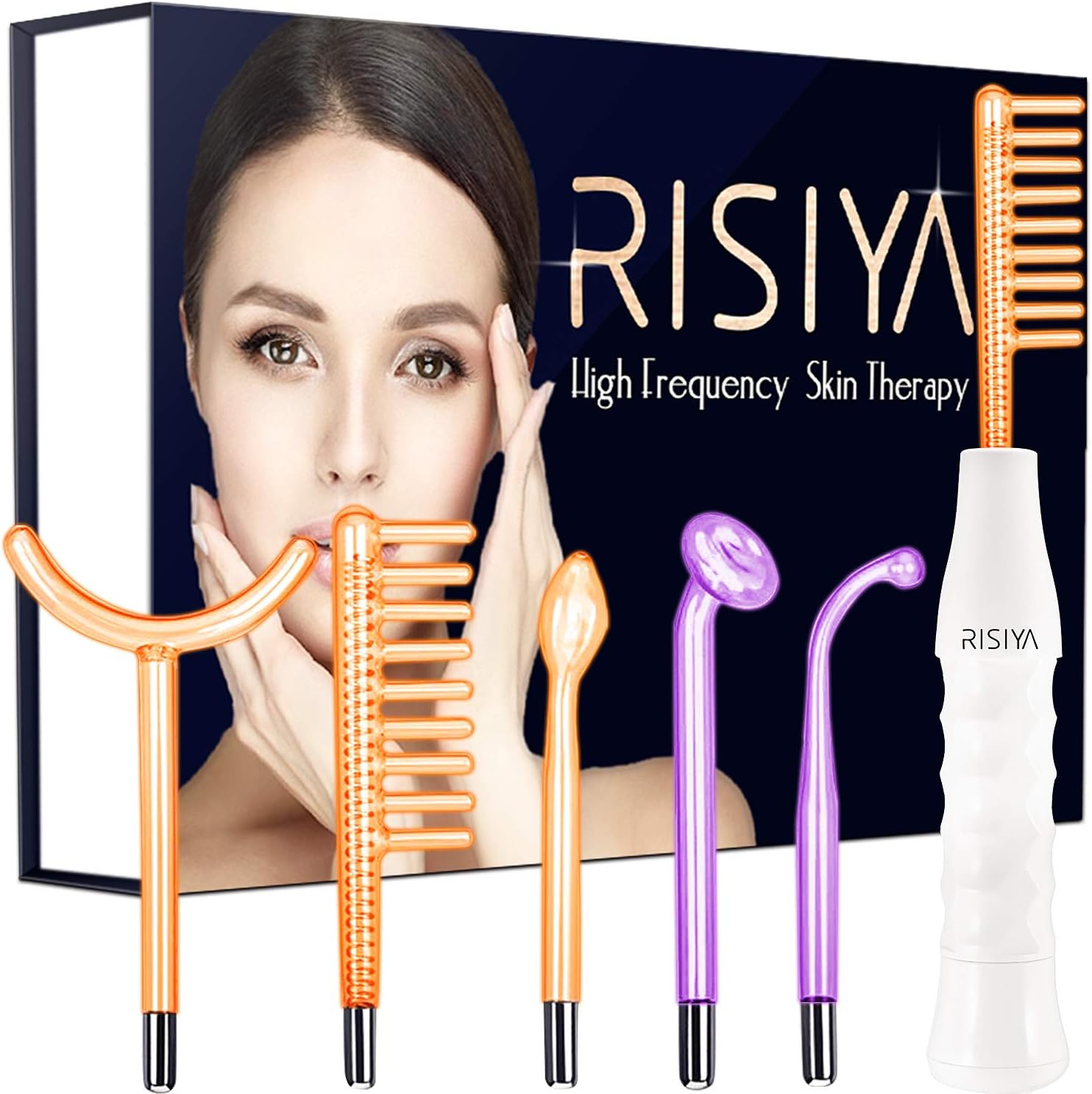 High Frequency Facial Machine Portable Handheld with Neon & Argon 4 Wands - Skin Tightening - Wrinkle Reducing – Facial Skin Lifter
