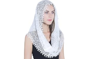 White Infinity Scarf Mantilla - Catholic Veil Church Veil Head Covering Latin Mass
