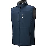 33,000ft Men's Lightweight Softshell Vest Outerwear Zip Up Fleece Lined Windproof Sleeveless Jacket for Golf Running Hiking