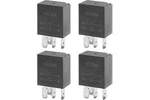 AOCISKA 4 Packs 30A Starter Relay,4 Pin 12V,Multi-Purpose Automotive Relay,Automotive Replacement Accessories for Car Motor（4Pin