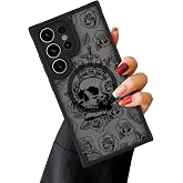 OOK Magnetic for Samsung Galaxy S24 Ultra Case Black Skull Flower | [Compatible MagSafe][12FT Military Grade Drop Tested] With Screen Protector For Gift Giving & Daily Matching women girl