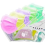 LUCIFER 100Pcs Individual Packs Multicolor Disposable Face Masks, 3 Layers Facial Safety Masks Mouth Masks 5 Color