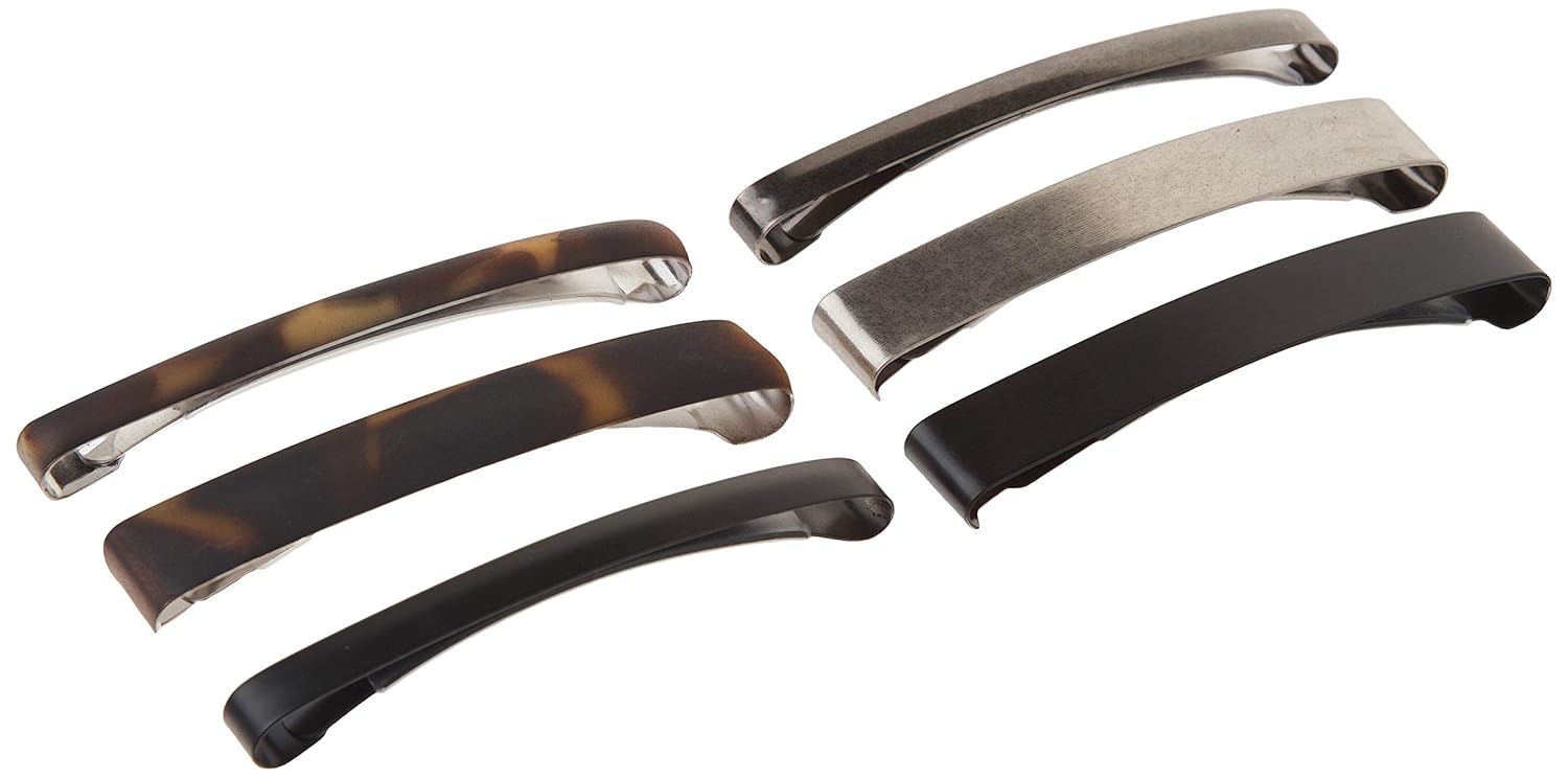 Scunci No-slip Grip Stay Tight Barrettes, 6 Count, Colors May Vary : Hair Barrettes : Beauty
