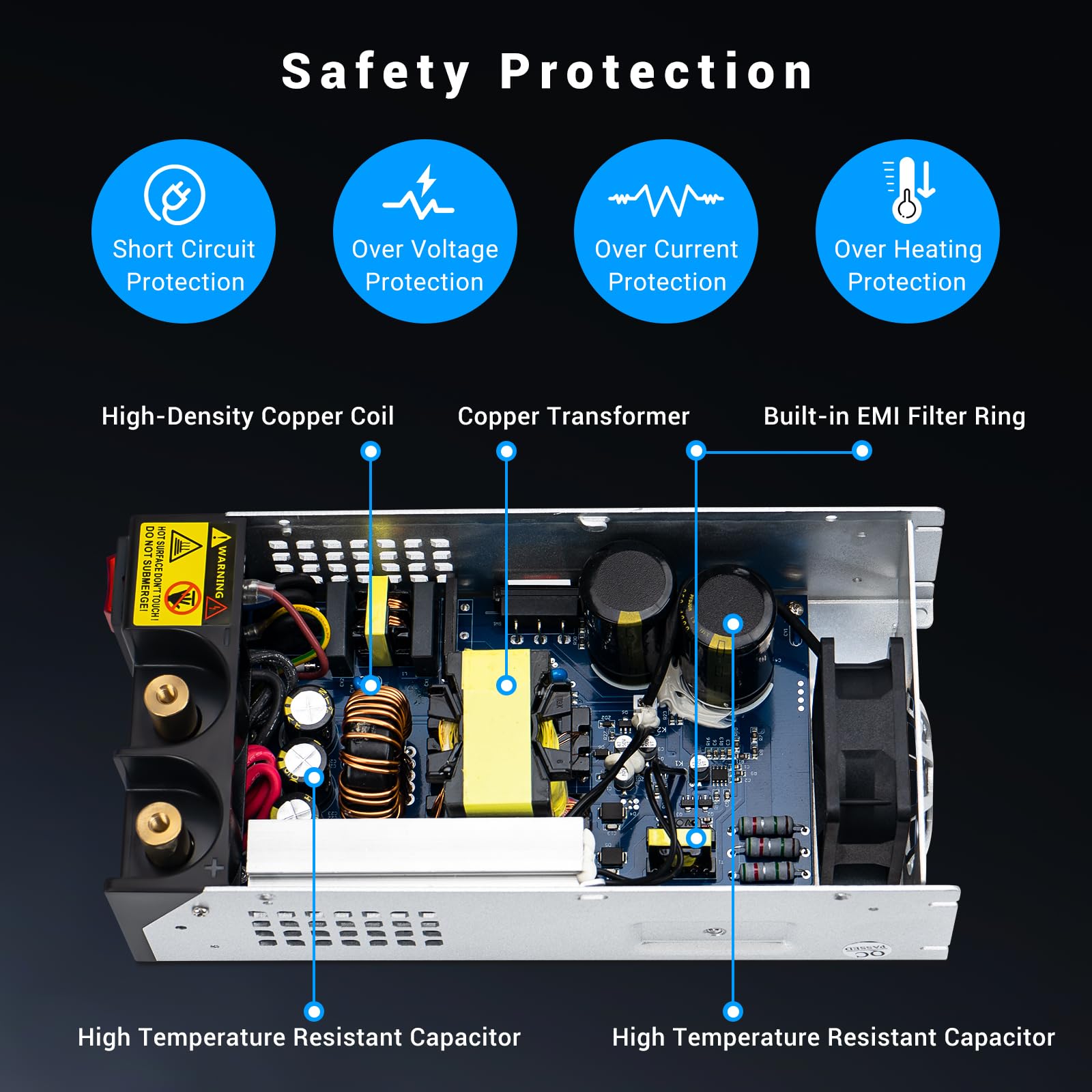 1000W Converter, 110V AC to 12V DC Converter Power SupplyMax Current 83A DC Switch Transformer for RV,Pump,LED Strip, LCD Monitor