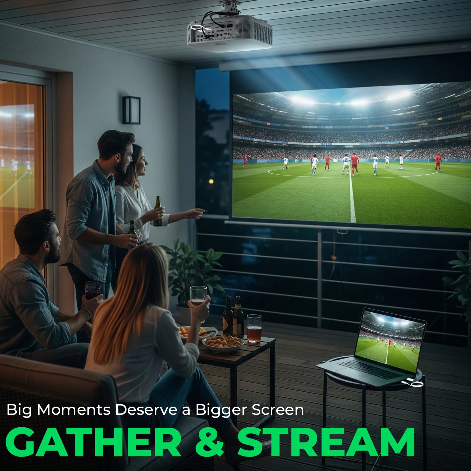 ECHO VIBE Wireless HDMI Transmitter and Receiver 30m Range – 1080P 60HZ Portable Ultra-Lightweight Wireless Extender for Video Projector, Laptop, PC – Extender Compatible with All OS