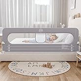 tersolyn Bed Rail for Toddlers,71in Foldable Bed Rail for Baby, Baby Bed Rail Guard with Reinforced Carbon Steel Frame&amp;Connectors for Twin Full Queen King Bed
