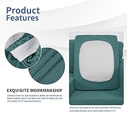 JIVINER Newest 3 Pieces Couch Covers for 2 Cushion