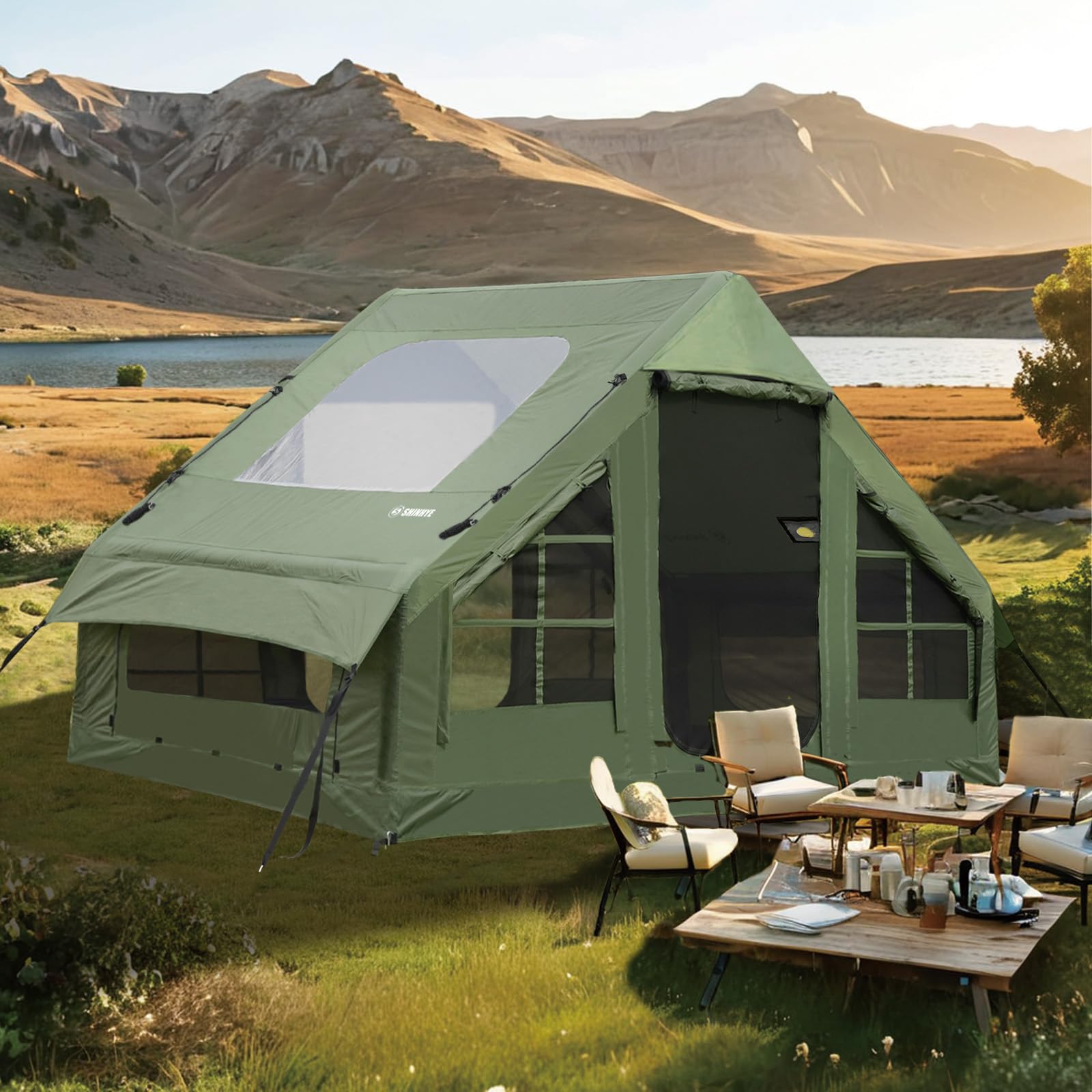 Inflatable Tent For Camping With Hand Pump Blow Up Tent Glamping 4 