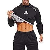 LAZAWG Sauna Suit for Men Sweat Suit Long Sleeve Sauna Jacket Zipper Workout Shirt for Gym Exercise Fitness