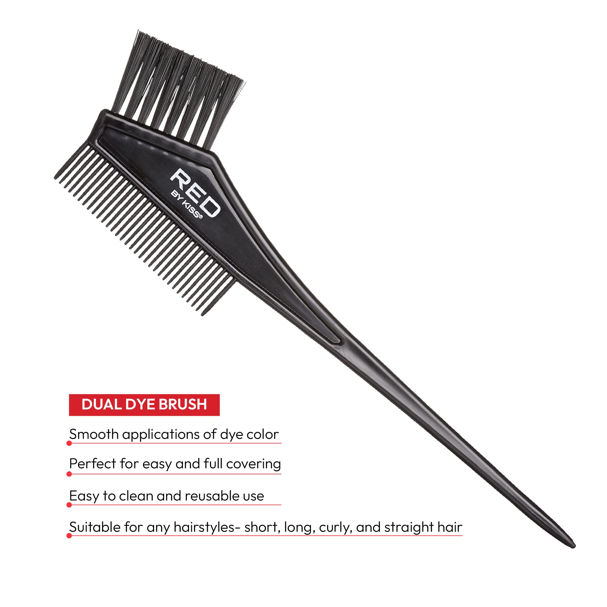 Red by Kiss Hair Coloring Kit, Hair Bleach Set - Mixing Bowl & Dye Brush (3PCS)