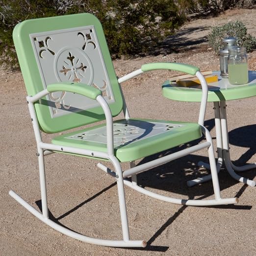 antique metal glider rocker