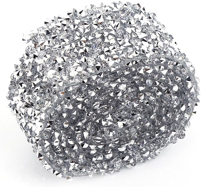 VBESTLIFE Rhinestone Diamond Mesh, 1 Yard 3cm Bling Crystal Rhinestone Sheets