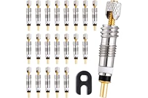 CILTLURK 21Pcs Professional Brass Presta Valve Core & Stem - Leak-Proof Valve cores and Remover Tool Universal for Tubeless Road/MTB Bike Tires (Upgrade)