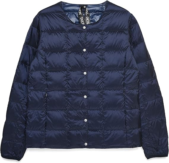 Amazon Taion タイオン インナーダウン クルーネック ボタン ジャケット レディース W104 M ネイビー コート ジャケット 通販