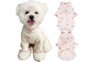 Yoolhamy Small Dog Clothes Extra Small Dogs Spring Summer Dress Cute Soft and Breathable Outfits for Female Chihuahua Shih Tzu Yorkshire Puppy Cats (Pink, X-Small)