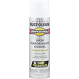 Rust-Oleum 7592838 Professional High Performance Enamel Spray Paint, 15 Oz, Gloss White