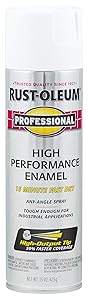 Rust-Oleum 7592838 - 6 PK Professional High Performance Enamel Spray Paint, 15 oz, Gloss White, 6 Pack