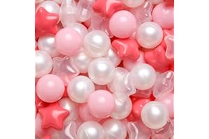 TRENDPLAY Ball Pit Balls Stars for Toddlers- Bulk Pack Different Shapes Balls for Ball Pit Playrooms Indoor Outdoor, Non Toxic Plastic Ball Pit Balls BPA Free for Babies Kids