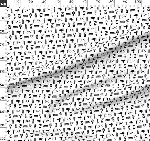 Cloudycapevintage Imprime Sur Tissu Motif Salon Barbier Ciseaux Noir Et Blanc Coton Classique Metre Amazon Fr Bienvenue