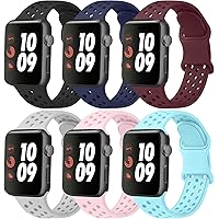 Funeng Sport Bands Compatible with for Apple Watch Band 38mm 42mm 40mm 44mm, Soft Silicone Replacement Straps Compatible…