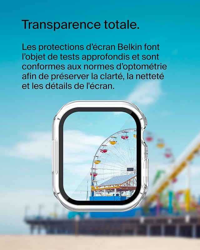 Protection d'Écran TemperedCurve pour Apple Watch Series 8 (Protection Bord-à-Bord, Coque de Protection, Verre Trempé, pour Apple Watch, Transparente)