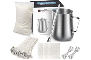 DINGPAI Candle Making Kit Supplies,DIY Craft Tools Including Candle Make Pouring Pot, Sticker, 3-Hole Wicks Holder, Natural Soy Wax and Spoon