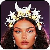 GORTIN Light up Star Headband LED Rhinestones Halo Crown Moon Costume Headwear Glitter Hair Accessories for Women
