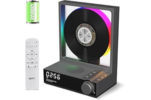 BODYMASTER HOTT Portable CD Player,Retro Bluetooth 5.3 CD Players for Home,Music Player with HiFi Speaker,4000mAh Recheageable/Remote Contro/RGB Night Light/Sleep Timer/U Disk/Micro SD/AUX Desktop CD Players