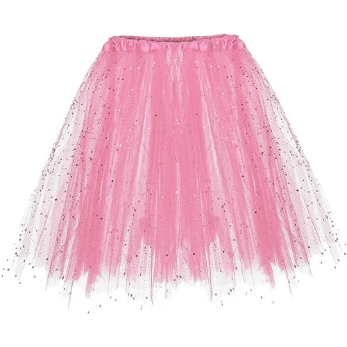 MISYAA Sequin Tutus for Women, Tutu Mini Skirt Multi-Ply Mesh Ballet Party Wedding Bridesmaid Dreamy Garment Only Left