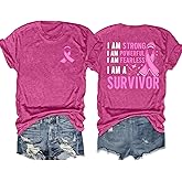 Cancer Survivor Tshirt Women Breast Cancer T Shirt Pink Ribbon Cancer Awareness Shirts Inspirational Tops