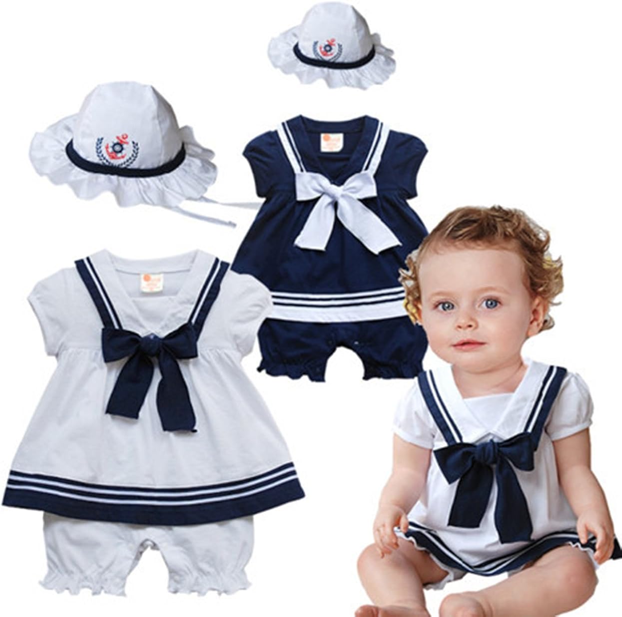 baby girl sailor romper