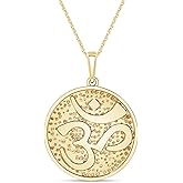 AFFY Om Circle Pendant Necklace in 14k Gold Over Sterling Silver