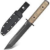NedFoss BRAVE Tactical Heirloom Fixed Blade Knife with 6.8" Real Full Tang D2 Steel, G10 Handle & Kydex Sheath - Ultimate Gift for Hunters & Outdoor Collectors, Wilderness Survival & Hunting Knife