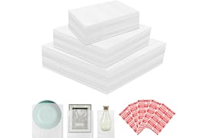 XZWMY Foam Pouches 150 Pack,1/24" Thick,3 Sizes Cushion Foam Pouches for Packing Storage and Shipping Packing Supplies for Dishes Glasses Packing (7.5" x 7.5", 7.5" x 12", 12" x 12")