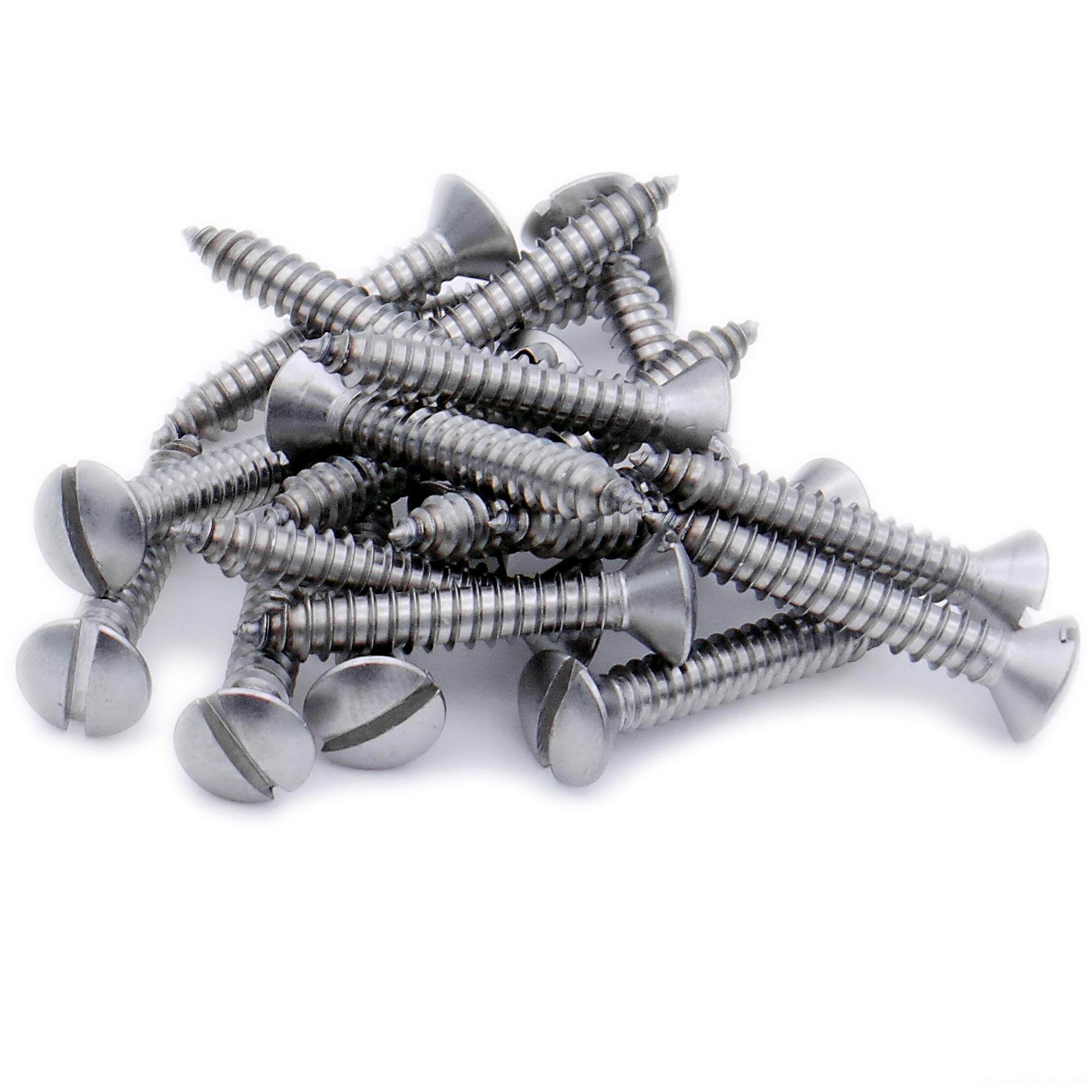No.12 x 1.5 (5.5mm x 38mm) Slot Raised Countersunk Self-Tapping Screw - Stainless Steel (A2) (Pack of 20)