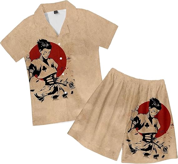 Unisex Hunter x Hunter Hisoka Pajamas Set Anime Short Sleeve Sleepwear
