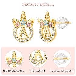 Unicorn Gifts for Girls - 14K Gold Unicorn Earrings