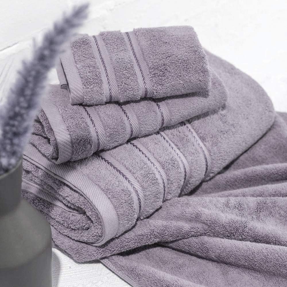 Luxury Turkish Towels Bathroom Sets Clearance 6 Piece Bath Towel Set  2 Bath Towels, 2 Hand Towels, 2 Washcloths, Super Soft Highly Absorbent Grey: Kitchen & Dining