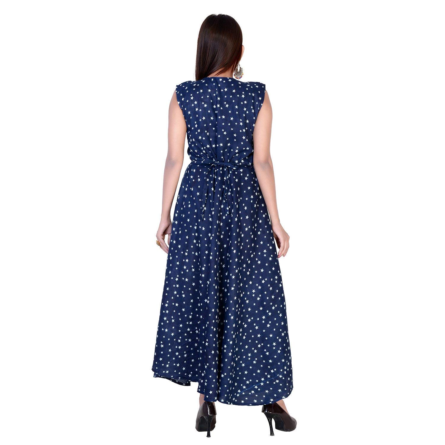 jwf girls reyon long one piece multicolor dress