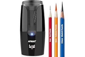 AFMAT Rechargeable Long Point Pencil Sharpener for Artist, Fast Sharpen & Auto Stop, 8-17mm Long Point, Electric Artist Penci
