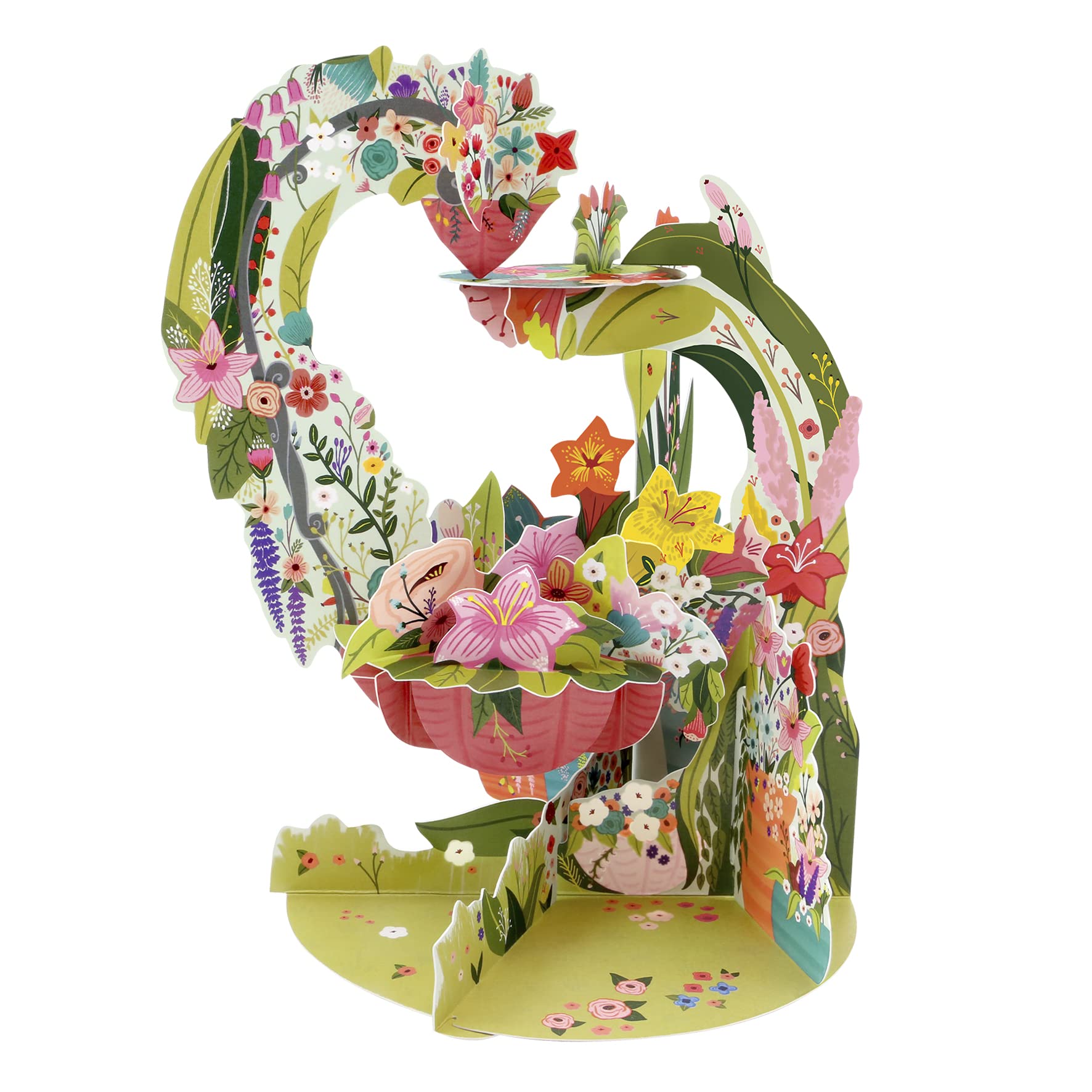SANTORO Pendulum, 3D Pop Up Greeting Card - Flower Show, Botanical Garden - For Her, For Mum, Birthday, Mothers Day, Garden Lovers | Wildflower, Sping, Lilies, Tulips
