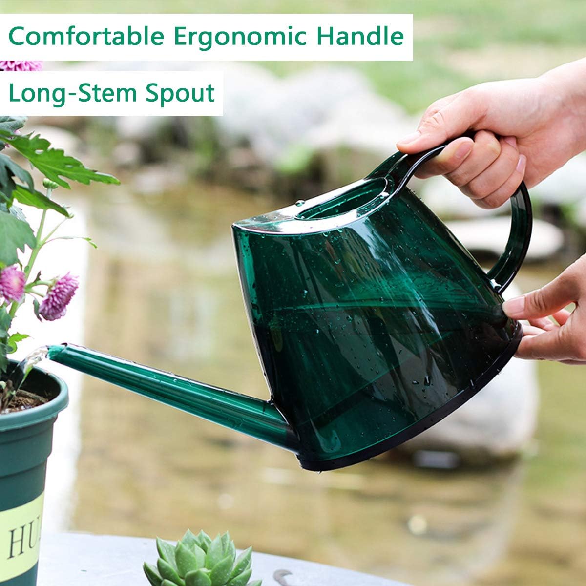 Long Spout Watering Can Indoor, Small Watering Cans for House Plants, Flowers, Succulents 40oz, with Plant Mister Spray Bottle 10oz(Green) : Garden & Outdoor