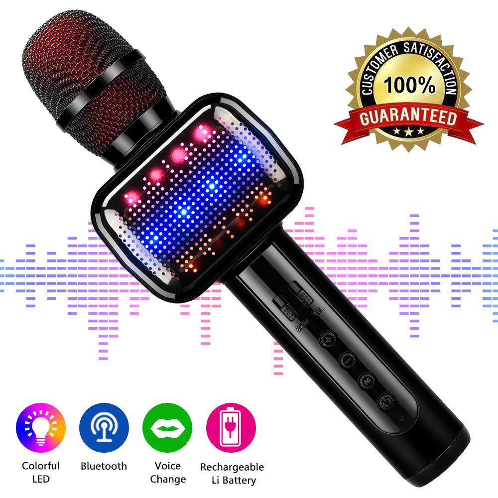 Karaoke Microphone Wireless Kids Mic Bluetooth Speaker Portable