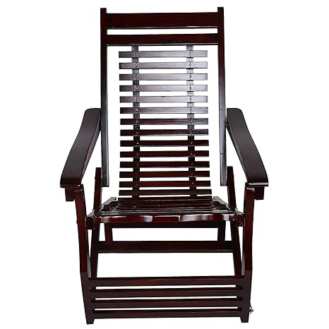 Santosha Decor Sheesham Wood Mahogany Finish Folding/Relaxing Chair (Red Mahogany)
