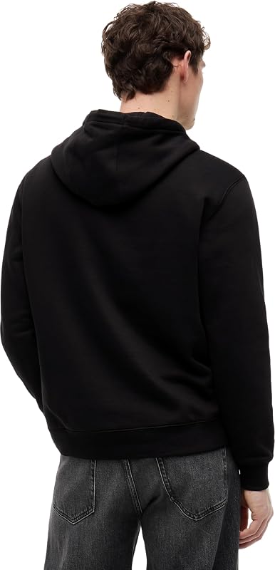 Sweat à Capuche Homme Regular Fit Flag Fleece avec Capuche, Noir (Black), XS