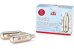 ISI NORTH AMERICA iSi NA North America CO2 Soda Siphon Charger for use with Classic Sodamaker and Soda Siphon, 10 Pack, Gold