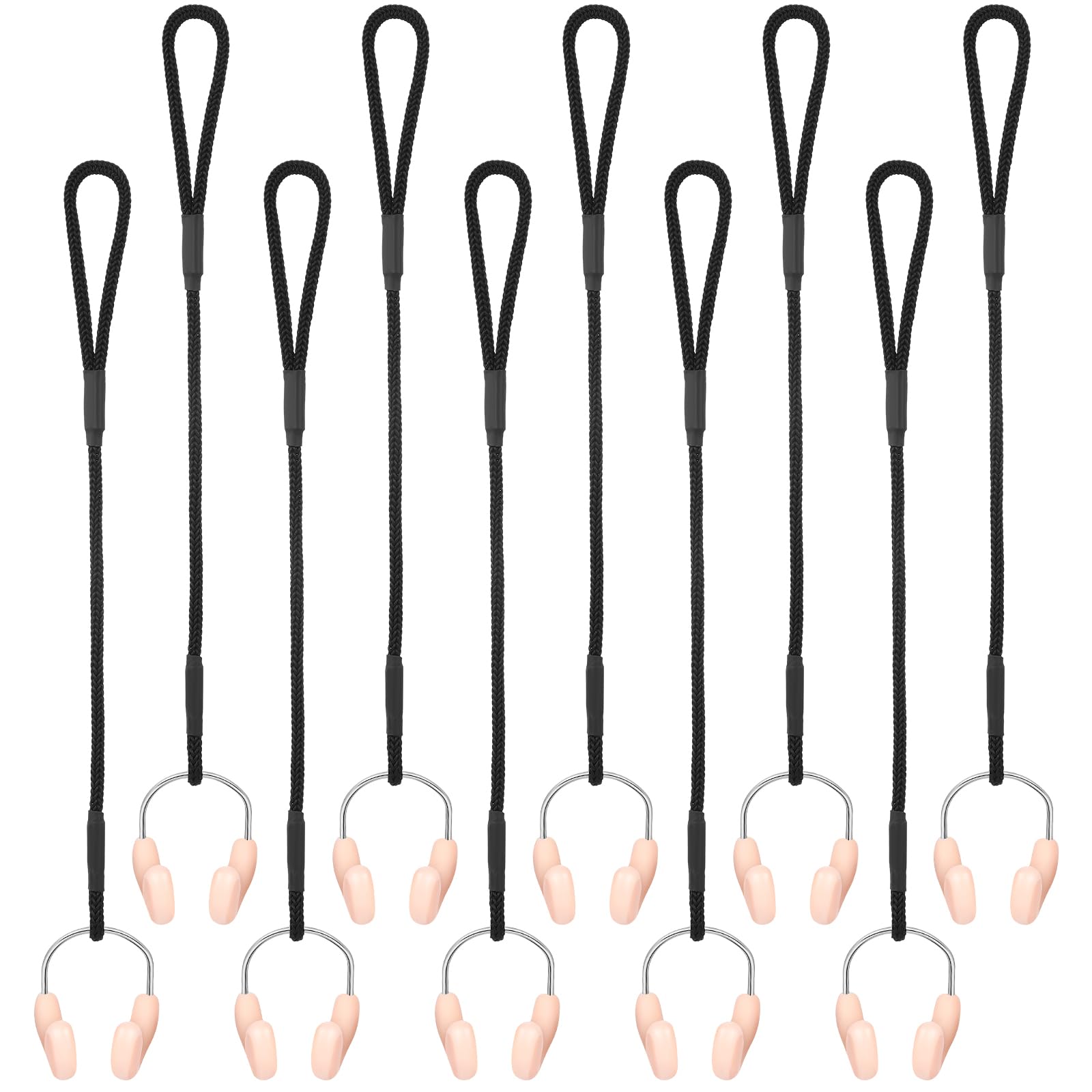 Photo 1 of Hiboom 10 Pieces Silicone Swimming Nose Plugs with Strap Swimming Nose Clips Training Swimmer Protector with Steel for Adults Using