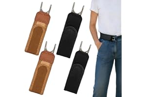 4PCS Buckleless Belt for Men,Tactical Metal Hook Elastic Belt,Invisible Adjustable Side Belt,Unisex Waist for Outdoor & Work 