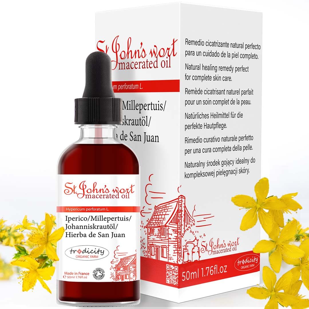 St Johns Wort Muscle & Joint Massage Therapy Oil. Firming Anti Celullite Body Oil. Pregnancy Stretch Mark. Body, Face and Hair Moisturiser Oil. Anti Aging Night Serum 50 ml