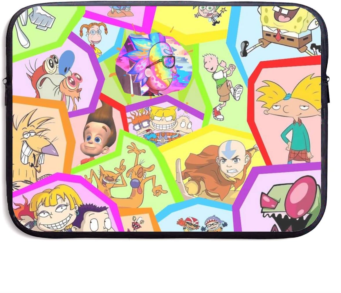 Laptop Sleeve Bag Cartoon Spongebob Squarepants Rick Morty Tablet Briefcase Ultraportable Protective Canvas for 13 Inch MacBook Pro/MacBook Air/Notebook Computer